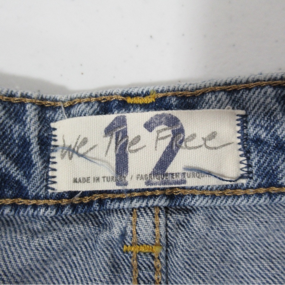 Free People We The Free Frayed Denim Mini Skirt Size 12 - Picture 7 of 12